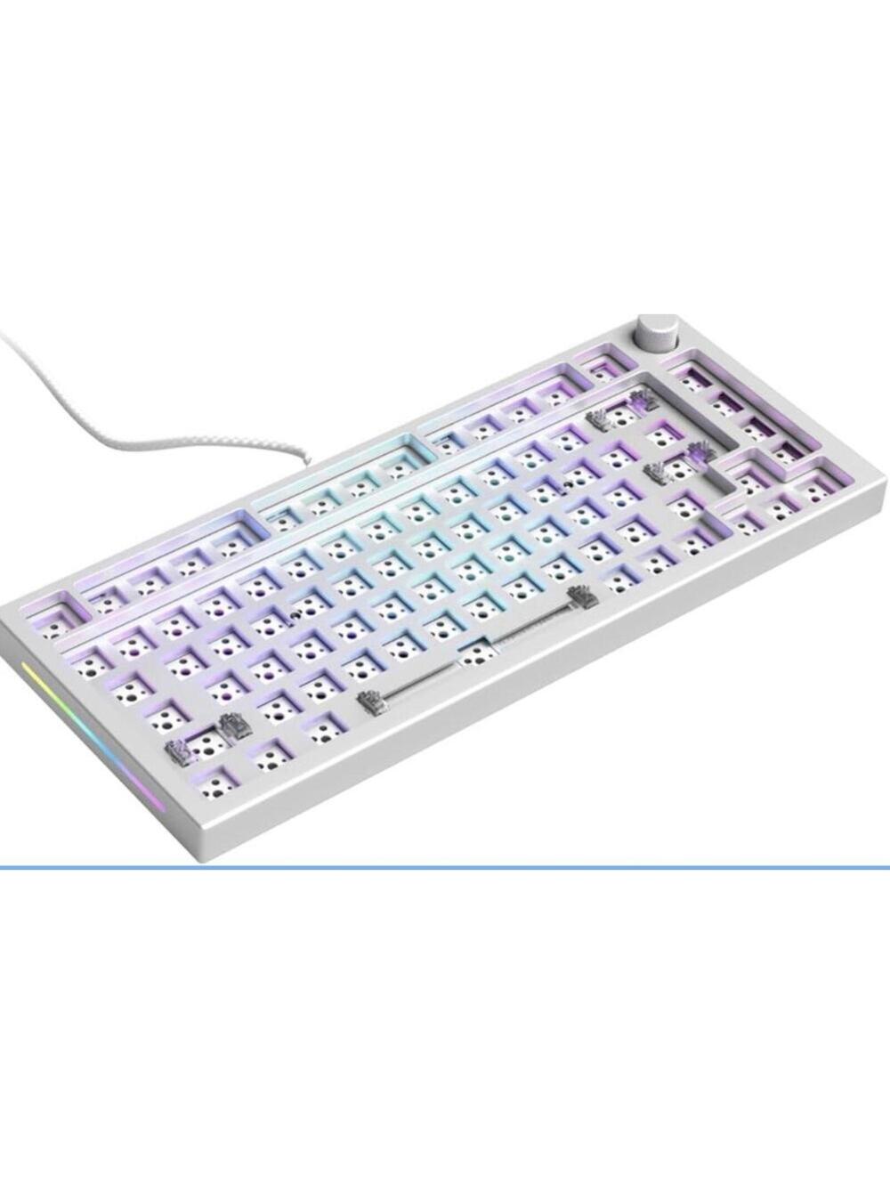 Glorious GMMK PRO Wired Gaming Keyboard Silver Hot-Swappable Rotary Knob